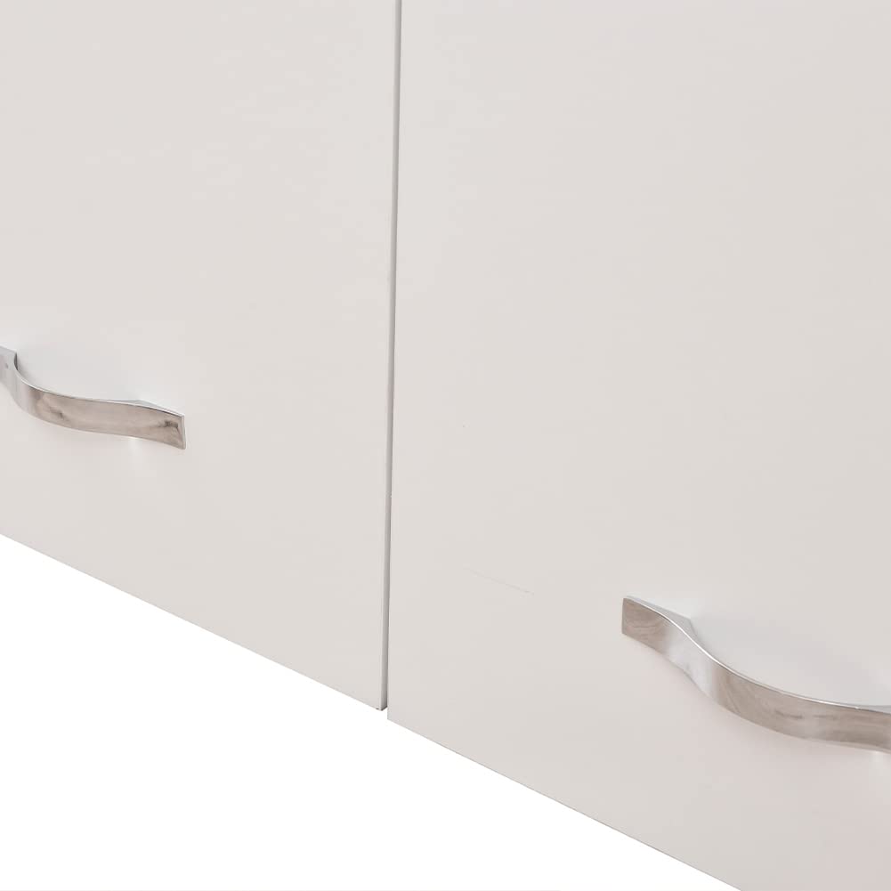 Shally Dogan Pensile Scolapiatti con Vassoio Salvagoccia da Cucina, Mobile a Parete in Legno Resistente, Armadio Sospeso con Due Ante e Due Ripiani, Dimensioni 80 x 32 x 72H cm (Bianco)
