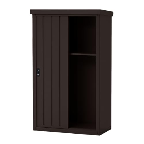 ガーデンマスター(Gardenmaster) 物置 屋外 収納庫 大型 幅90×奥行45×高さ154cm 二重構造鍵付き 安心設計 吊り戸式 可動棚10p間隔 棚板補強加工 転倒防止設計 DSSB-0915K ダークブラウン