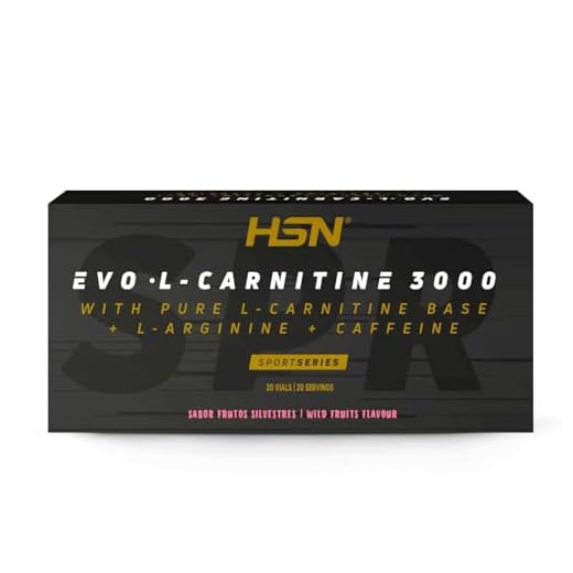 Carnitina Líquida de HSN Evo L-Carnitine 3000 | Pérdida de Peso + Quemagrasas + Fat burner con Arginina, Cafeína | Vegetariano, Sabor Frutos del Bosque, 20 Viales de 10ml