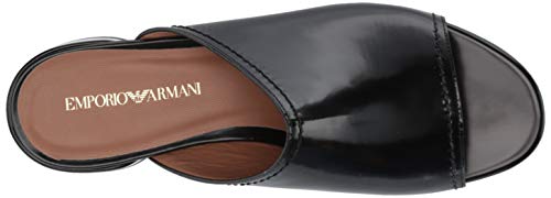 Emporio Armani Women's Open Toe Slide Mule, Black, 38 Medium Eu (8 Us) #TOP4