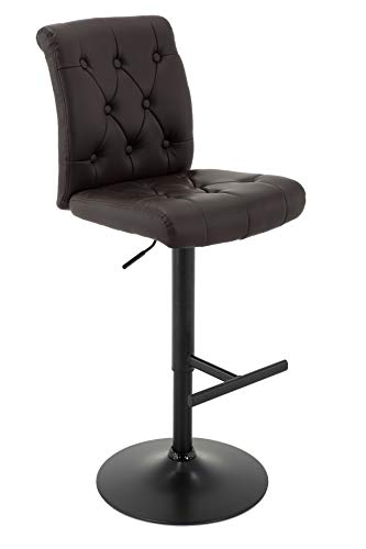 Brage Living Chadwick Adjustable Height Counter and Bar Stool with T-Shape Footrest - Dark Brown