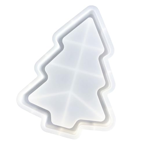 Ubxvamm Silicone Serving Platter Mould Christmas Tree Shaped Dish Molds Epoxy Resin Mold for Jewelry Storage Tray Making