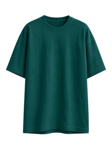 Image of Veirdo 100% Pure Cotton Oversized Baggy Fit Half Sleeve Solid Core Round Neck Multicolor T-Shirt Combo for Men & Boys (Pack of 4)