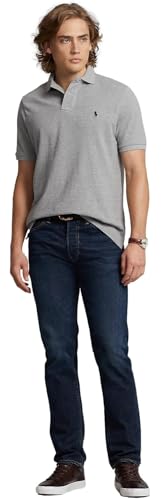 Image of POLO RALPH LAUREN Men's Classic Fit Mesh Pony Logo Polo Shirt (XL, NewGrey)