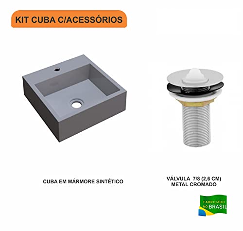 Kit Cuba Compace Q395 C/Válvula Metal 1'' (2,6cm) Cinza