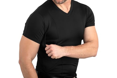 Concealed Carry Holster Shirt | Quick Access Open Pocket with Large Storage | Mens Crew3