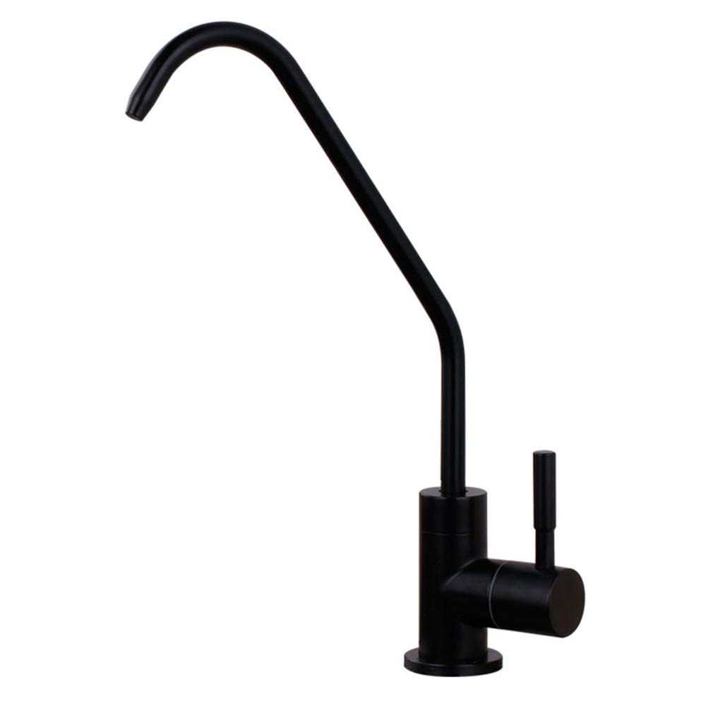 WDSOPK Water Filter Tap Black Stainless Steel Direct Drinking Water Single Cold Water Rotating Faucet-B (A A)