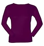 Terramar Women's Thermasilk Pointelle Scoop (Jazzberry, Large)