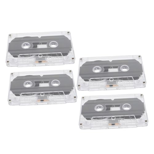 OKUMEYR 4Pcs Blank Audio Tapes Empty Cassette Tapes for Music Voice Messages and DIY Projects Vintage Style Recording Tapes Compatible with Various Devices