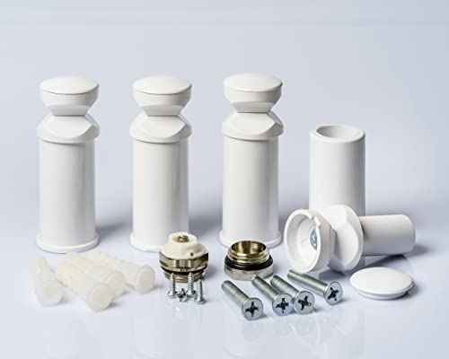 fixations pour radiateur sèche serviette, support universel pour seche serviette, convient pour tout radiateur sdb droit ou courbé… (blanc) (blanc) (blanc)