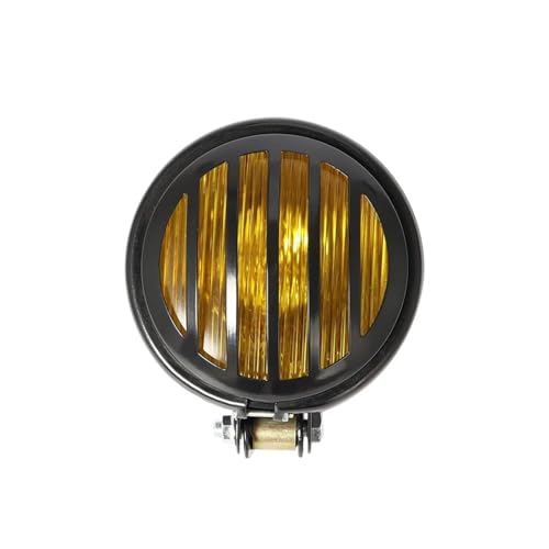 BWVMVB Faretti Faro Anteriore Set Per Faro Anteriore Rotondo Per Moto Scooter, Luce Vintage(Giallo)