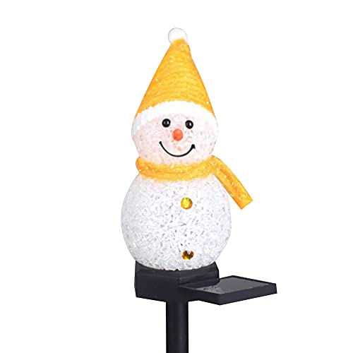 ikasus - Lámpara de exterior LED con diseño de muñeco de nieve, luces solares para jardín, luz de decoración, muñeco de nieve, Navidad, lámpara solar exterior, impermeable, para jardín, terraza