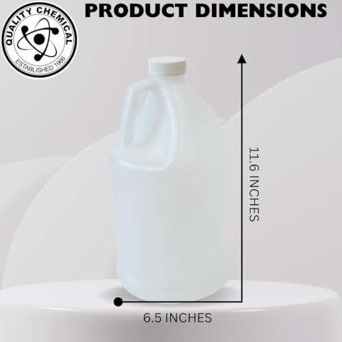 Image of Quality Chemical Reusable 1-Gallon Plastic Jug - BPA-Free, Leak-Resistant, Secure Screw-on Lid, Ergonomic Handle, BPA Free, HDPE Plastic, Stackable, Versatile Design for Storage (Pack of 4)
