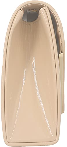 Mojisolo Women's Evening Clutch Bags For Formal Cocktail Prom Wedding Party Patent Leather Dressy Foldover Purse Nude #TOP4