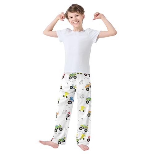 Monster Truck Boys Pants Boys Athletic Pants Long Pant for Boywith Pockets Wide-Leg Size 6-14Y3