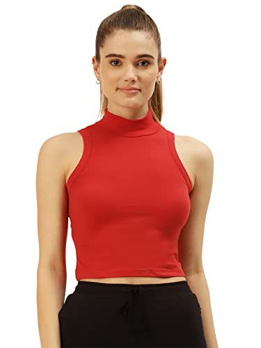 Image of Women Solid Super Soft streachable Cotton Blended Crop Top
