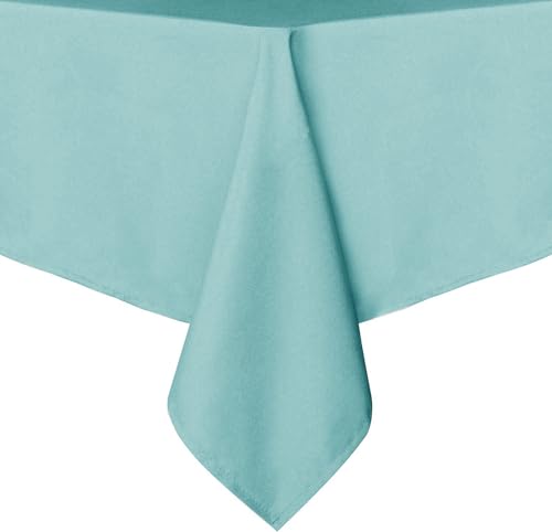 Image of sancua Rectangle Tablecloth - 60 x 120 Inch - Stain and Wrinkle Resistant Washable Polyester Table Cloth, Decorative Fabric Table Cover for Dining Tables, Buffet Parties and Camping, Turquoise