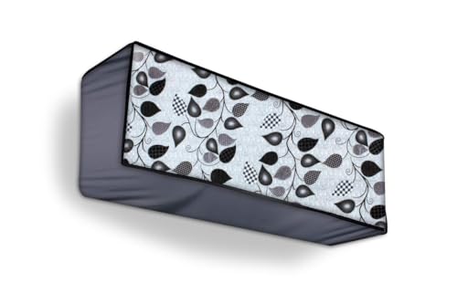 Image of Split AC Cover Indoor Unit for 1.5 Ton Capacity AC Dustproof and Water Resistant AC Cover (Grey Leaves)