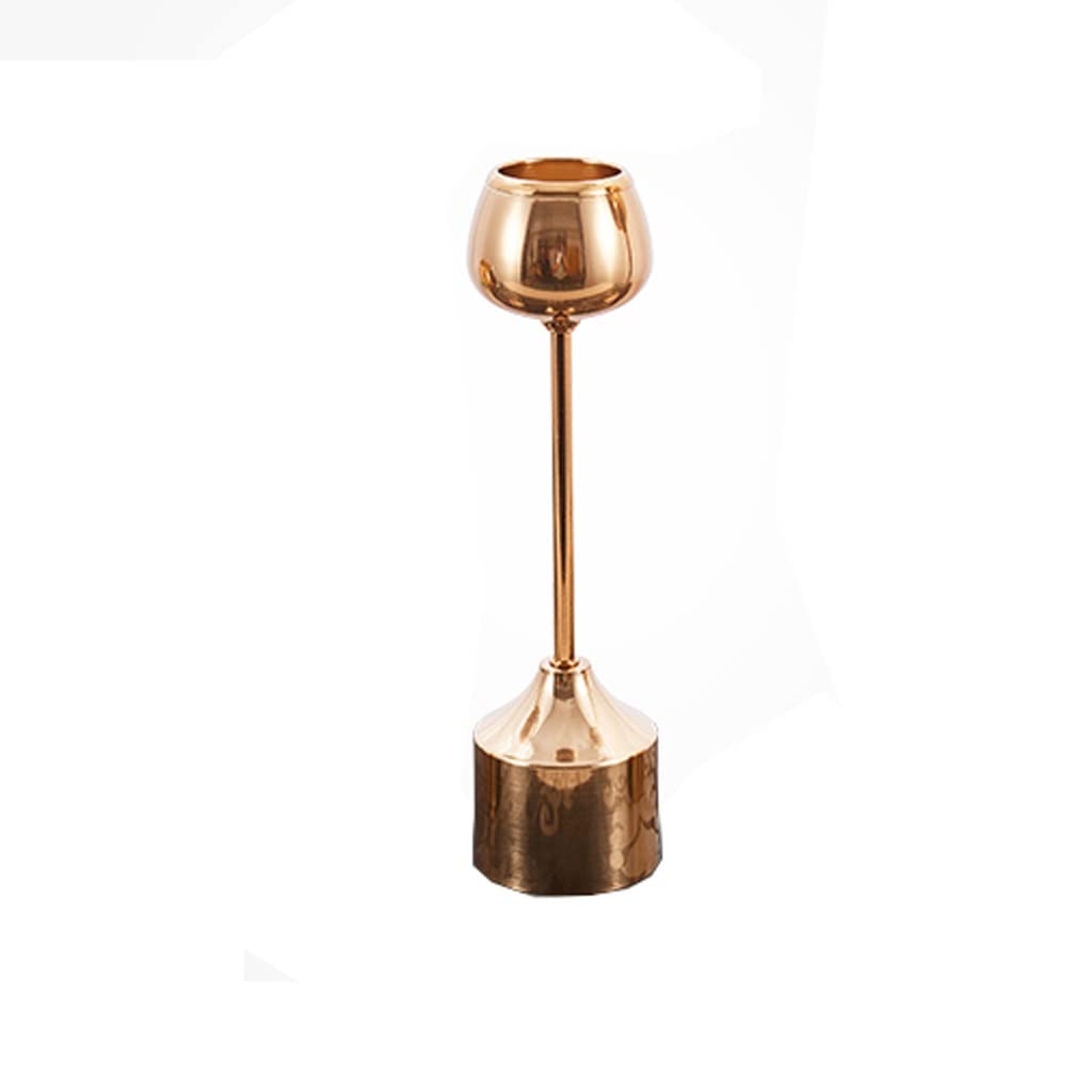 HTTGDGDH Candlelight Dinner Candle Table European-Style Restaurant Hotel Props Romantic Golden Iron Art Decoration Ornaments,D-8.2 * 31cm
