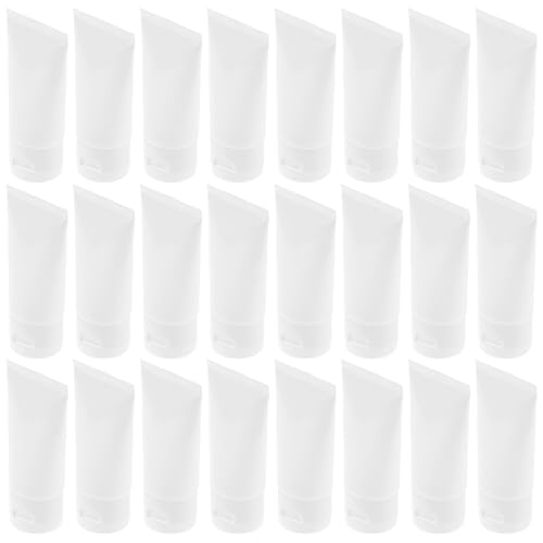 VALICLUD 50 piezas Unidades Tubos de Plástico Blanco Rellenable para Loción y Limpiador Facial Envases Flexibles y Prueba de Fugas para Viaje y Cuidado Personal