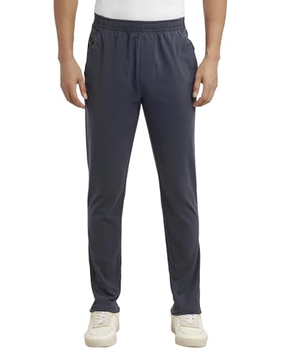 Image of Jockey AM49 Men Super Combed Cotton Rich Straight Fit Trackpants with Side and Zipper Media Pockets