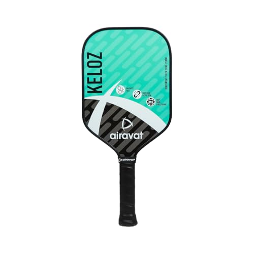 Image of Airavat KELOZ 7402 20MM Professional Pickleball Paddle, Carbon Fibre, Lightweight, Comfort Cushion Grip, Max Spin & Control, Pickleball Paddle with Bag (Cyan Color). USAPA Standard