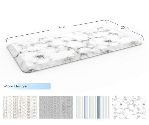 Klay Home AFSM2039-003-WHT Kitchen Mats For Floor Anti Fatigue, 3/4 Inch Thick 100% Pu Memory Foam Kitchen Mat thumb #1