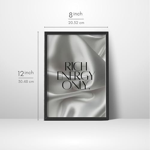 Image of Wall Framed Posters | 8x12 inch size | Motivational Quotes Posters |Rich Energy Motivational Photo Frame - Inspirational Wall Decor for Home, Office & Study Room