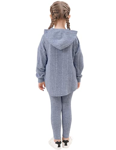 LecGee Women Fall Casual Hoodie Set Long Sleeve Oversized Sweatshirt Elastic Waist Legging Pant 2 Piece Outfit Tracksuit4