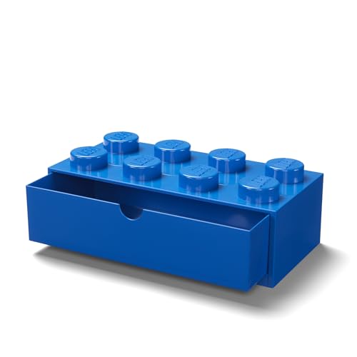 Tabletop storage box Lego 8 stud stackable bright blue desk drawer - 4