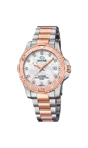 Reloj Jaguar para Mujer J871/5 Couples Diver Caja de Acero Inoxidable 316l Plateado Correa...