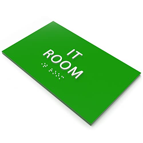 Ada Central Signs 6" X4" It Room Sign- Tactile Graphics Grade 2 Braille Text | Modern Utility Wall Mount Ada Compliant Plastic Signs For Schools, Offices, Businesses, Apartments & Restaurants #TOP1