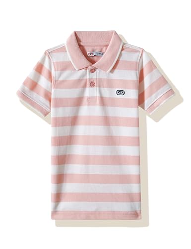 Image of Amazon Brand - Symbol Boys Cotton Rich Striped Polo Tshirt | Collar Tshirts | Half Sleeves | Regular Fit