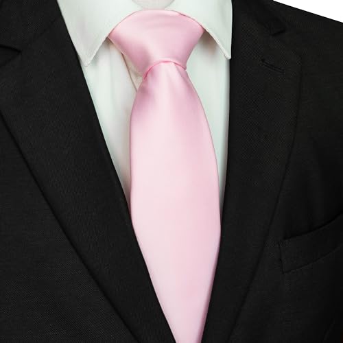 Image of JEMYGINS Solid Color Tie Mens Necktie for Business and Wedding
