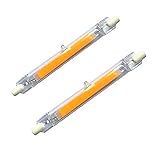 118mm 20W R7S LED Bulb (2 Pack) 100W Halogen Equivalent 118mm J-Type High Brightness 20W 120V R7S Base 3000K Warm White J Type T3 118mm Double Ended Flood Light 360°Beam Angle Landscape Lights