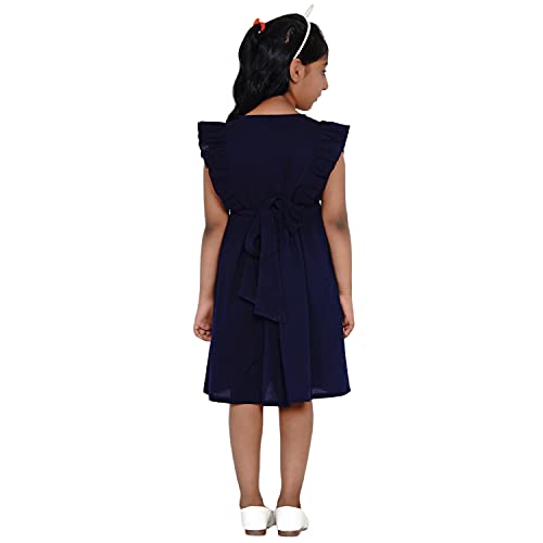 Image of Bitiya By Bhama Girl's Silk A-Line Knee-Length Casual Dress