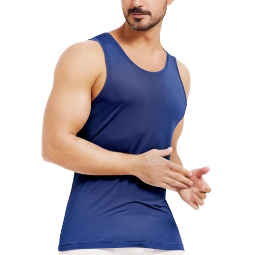 Men's Silk Tank Tops Sleeveless Pure Silk Undershirt Super Absorbent and Breathable4