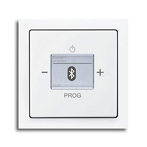 Busch Jäger Unterputz UP Bluetooth Radio (8217U) Future Linear studioweiß glänzend - Set mit Radioeinheit 8217 U, Rahmen und Radioabdeckung