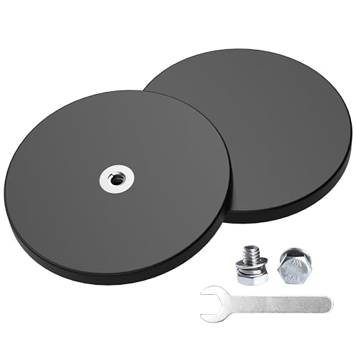 Magnetpro 2 Pieces Strong Rubber Coated Mounting Magnets Anti-Scratch & Anti Corrosion, Over 120 LB Adhesive Power, with 1/4