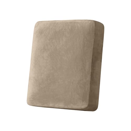 Image of Stretch Silver Fox Velvet Couch Cushion Cover - Soft and Comfortable Fuzzy Slipcover for Chair, Sofa, or Seat Cushion(1 PC for Seat Cushion or Backrest,Leather Brown)