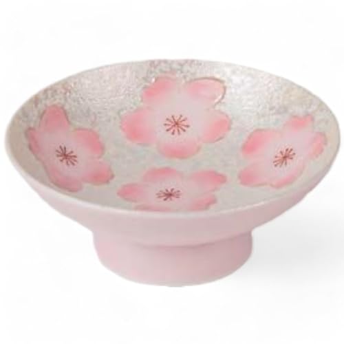 ???(Sho Bifu) Takumikaze Arita Ware Ochoko Thin Pink Glazed Iris Cherry Blossom Cup (Medium), Made in Japan