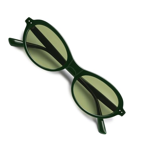 Image of VANLINKER Trendy Oval Polarized Sunglasses for Women Men Small 90s Style Retro Cat Eye Frame Narrow Sleek Design VL9847