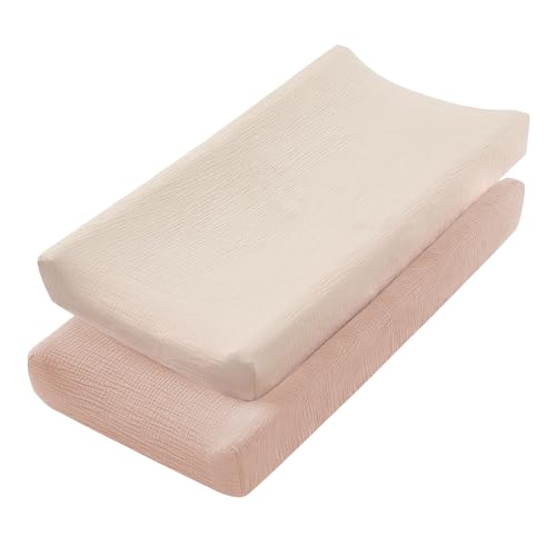 ZJRDYYK 2 Pack Changing Pad Cover, 100% Cotton Diaper Pad Covers for Changing Table, Baby Diaper Changing Table Sheet Cover, Changing Pad Sheets for Girls and Boys (A)