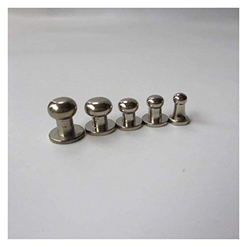 HUILUN 20 pcs cuivre Ongles Bagages en Cuir métal métal vis Solide Rabat de flanc Boutons (Color : Silver, Size : 6 4mm)
