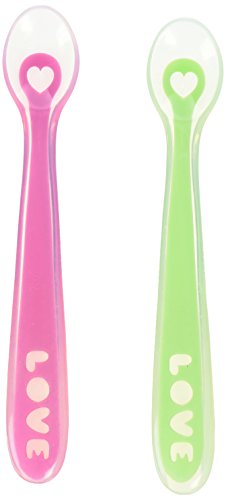 Munchkin Silicone Spoon - Green/Pink - 2 ct