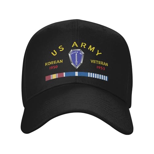 Infantry School ' Follow Me Korean War Veteran Classic Duckbill Caps for Stylish Sun Protection Black