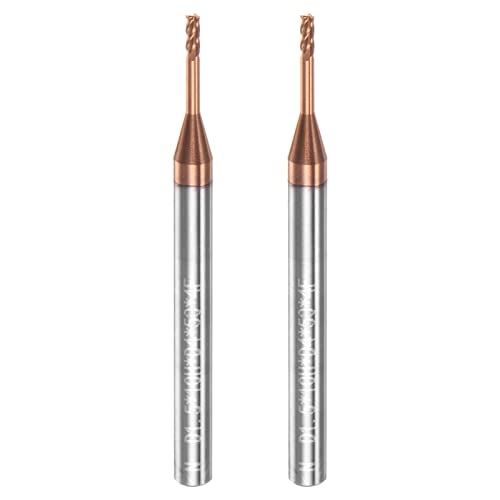Image of HARFINGTON 2pcs Square Nose End Mill 4mm Shank 1.5mm x 10mm AlTiSin Coated Solid Carbide Long Reach Extended Neck 4 Flutes CNC Router Bit Milling Cutter for Stainless Steel Hardened Steel