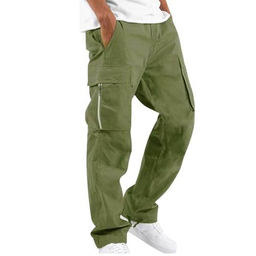 Cargo Pants for Men Workout Joggers Stretch Sweatpants Hiking Drawstring Tactical Pants with Multi Pockets