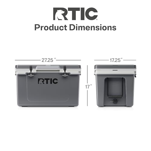 Image of RTIC 52 QT Ultra-Light Hard Cooler | Portable Ice Chest Box for Beach, Drink, Beverage, Camping, Picnic, Fishing, Boat, Barbecue, 30% Lighter Than Rotomolded