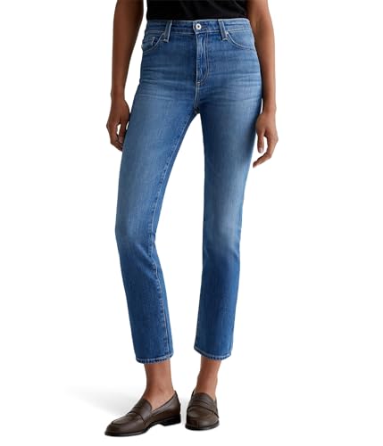 Image of AG Jeans Women's Mari Mid Rise Slim Straight Jean, Runway, 26